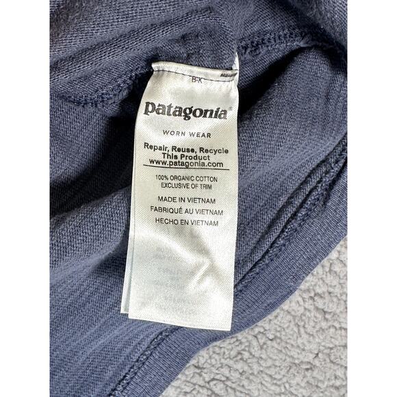 Patagonia Men's Organic Cotton Rugby Polo Shirt Blue Orange - Picture 3 of 6